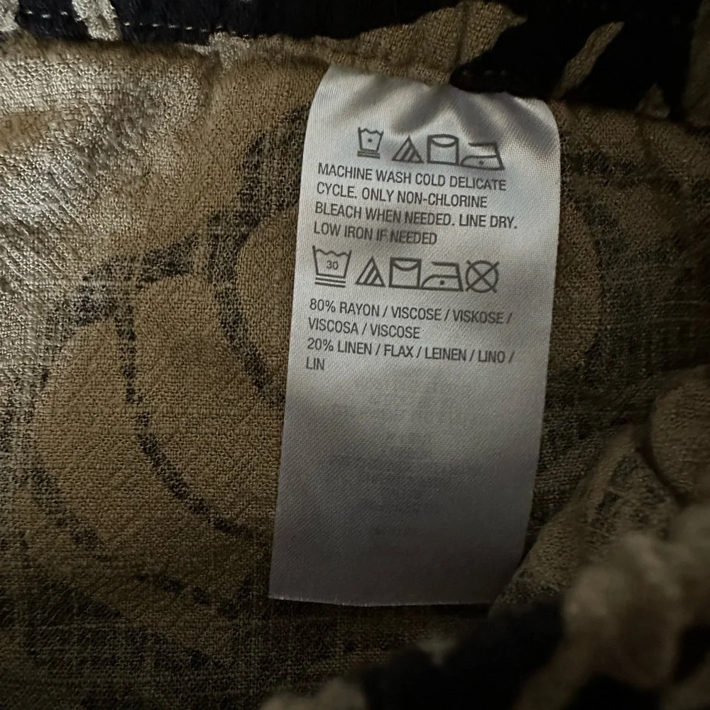 Susan Garvey small cropped wide-leg tan floral pants - Picture 7 of 7